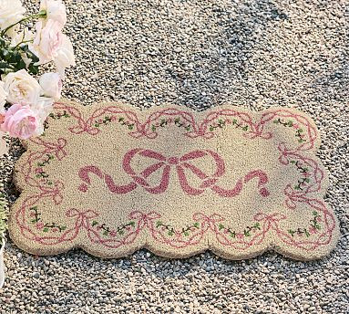 LoveShackFancy Bow Scalloped Doormat | Pottery Barn (US)