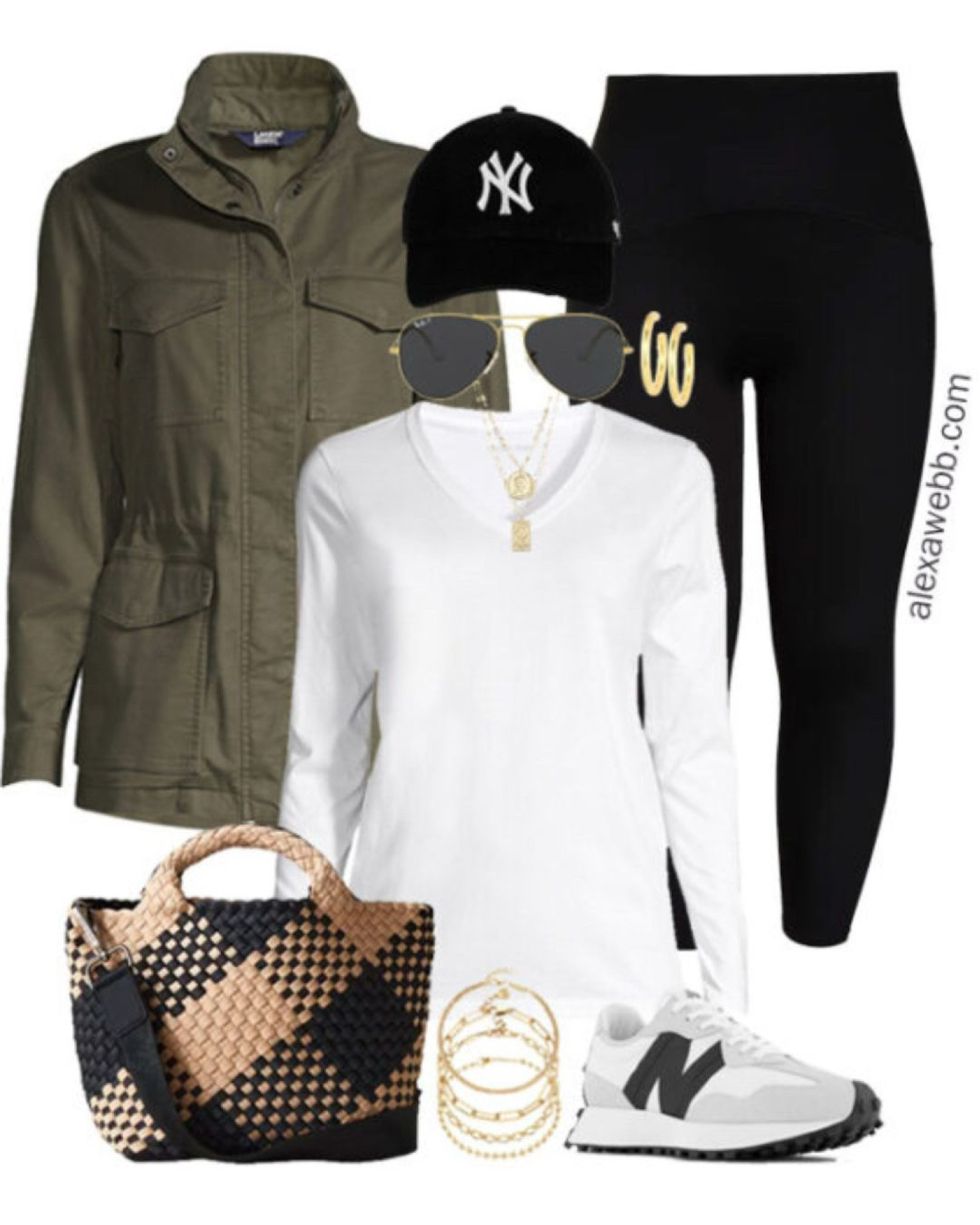 Plus Size Fall Athleisure Outfits - A plus size athleisure outfit for fall and winter with black leggings, a t-shirt, utility jacket, and sneakers. So cute for lounging or running errands! Alexa Webb

#LTKPlusSize #LTKShoeCrush #LTKStyleTip