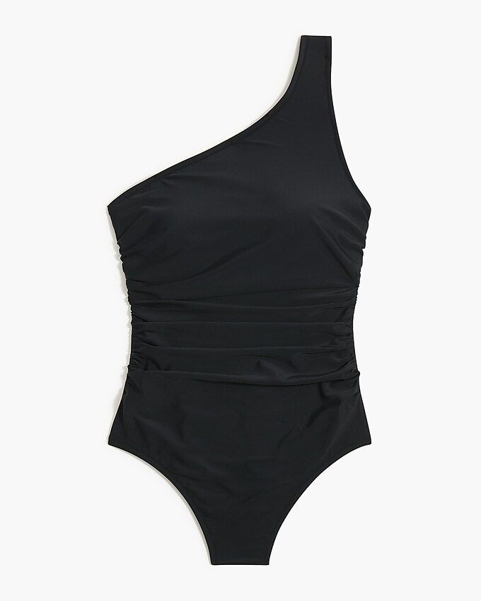 One-shoulder ruched one-piece swimsuit | J.Crew Factory