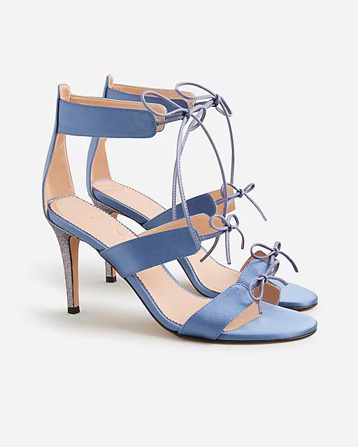 Collection Rylie lace-up heels in Italian satin | J. Crew US
