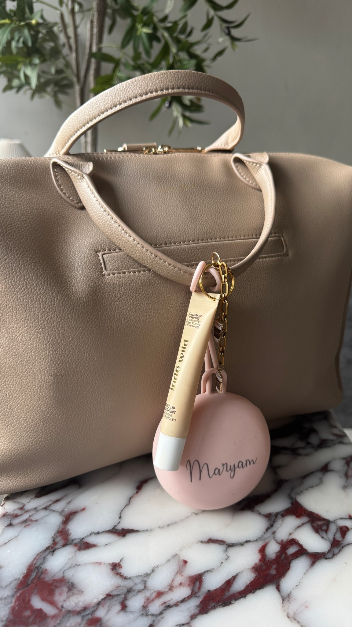 one of my fave lip balms on my diaper bag 