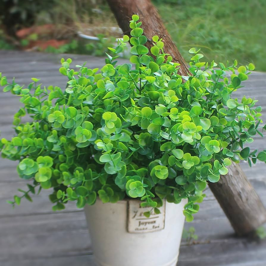 Outdoor Plants Artificial 8 Bundles Plastic Greenery | Amazon (US)