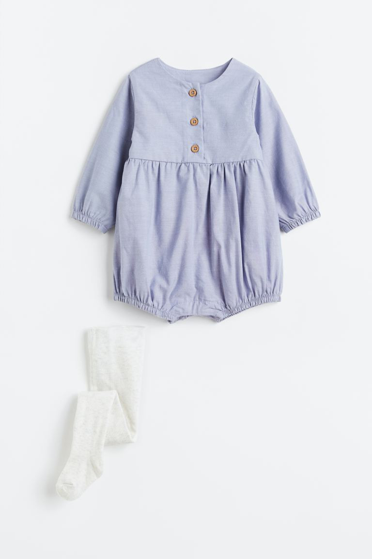 2-piece Set - Blue/light gray melange - Kids | H&M US | H&M (US + CA)