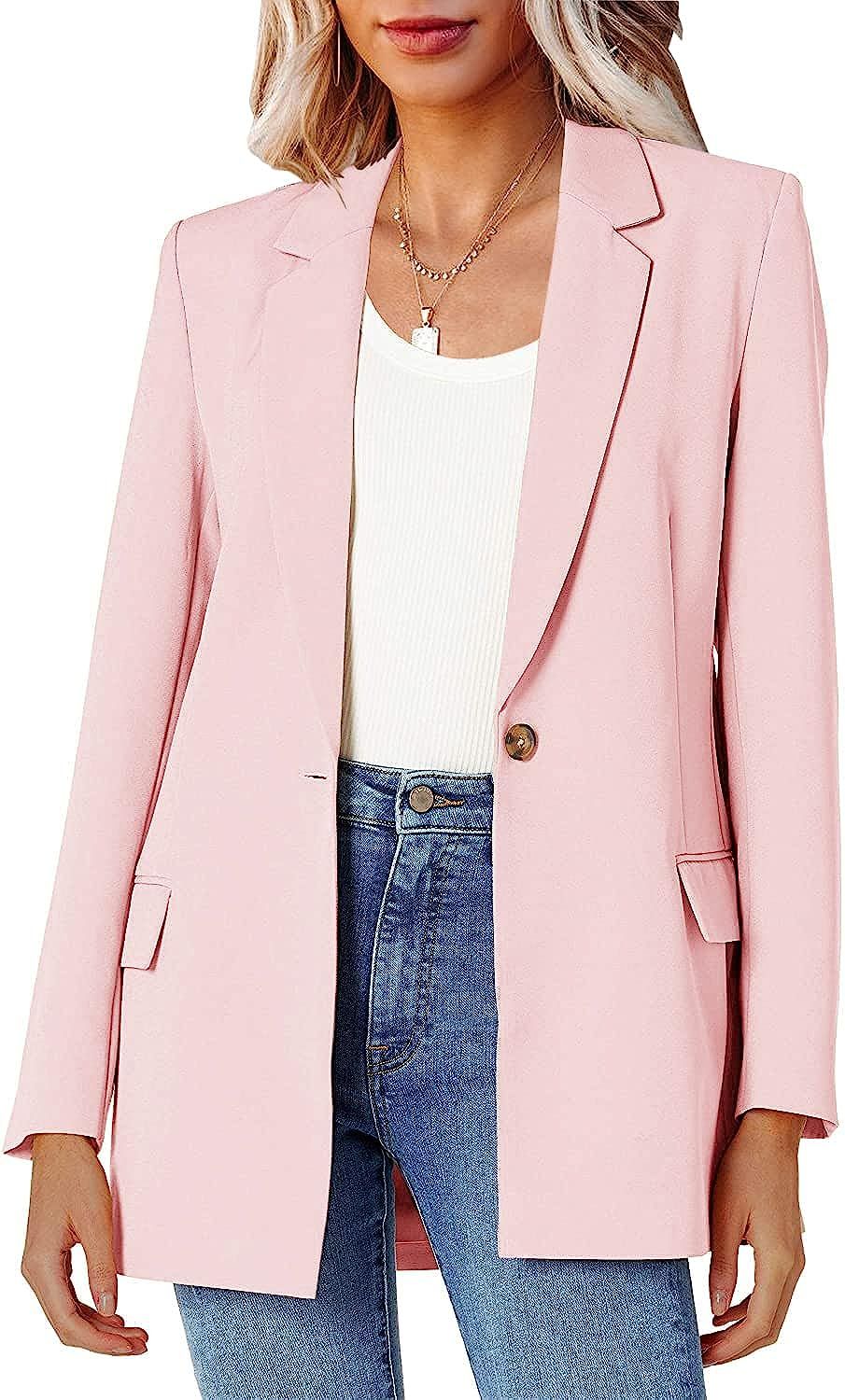 Womens Oversized Casual Blazers Open Front Long Sleeve Work Office Jackets Blazer | Amazon (US)