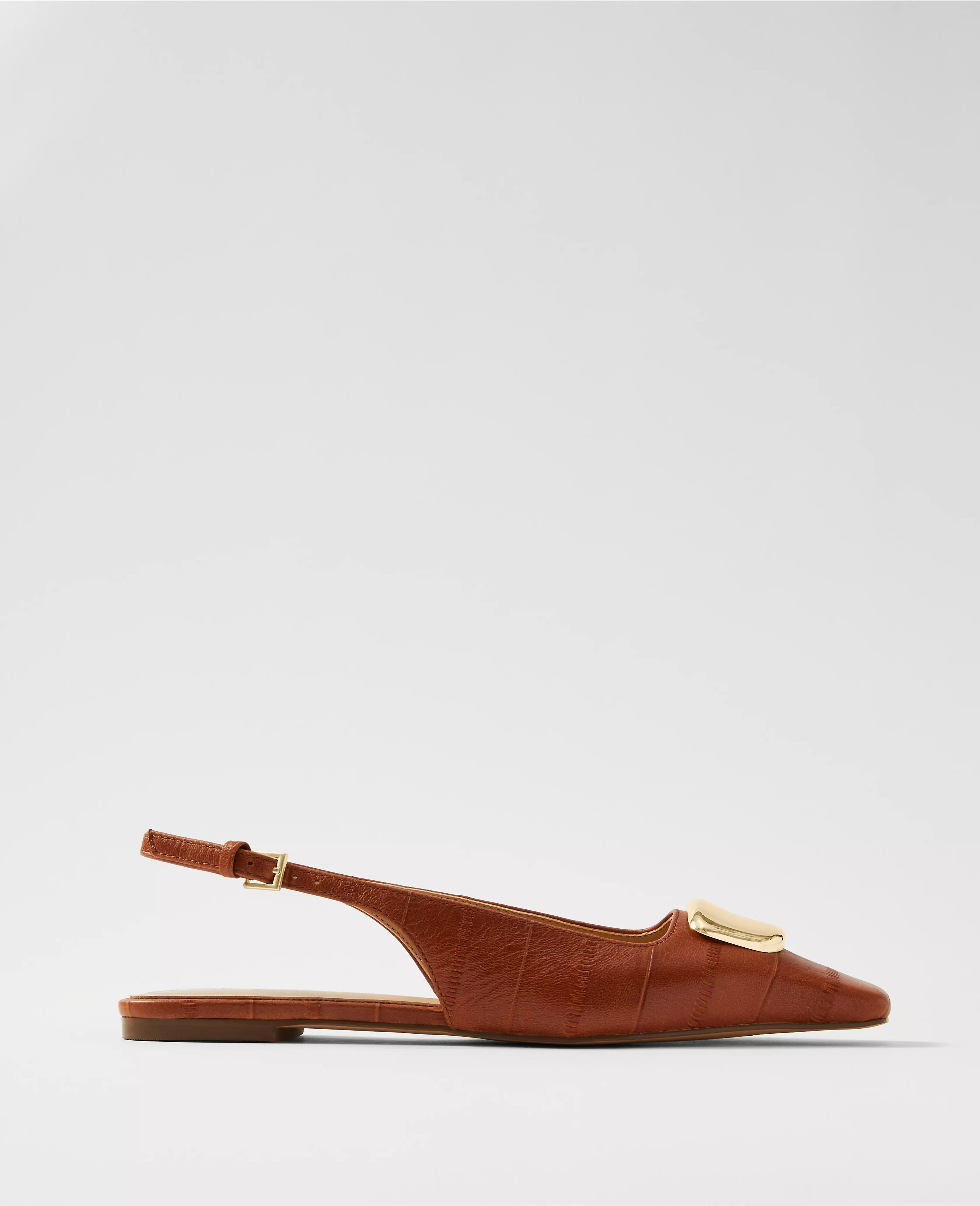 Leather Buckle Slingback Flat | Ann Taylor