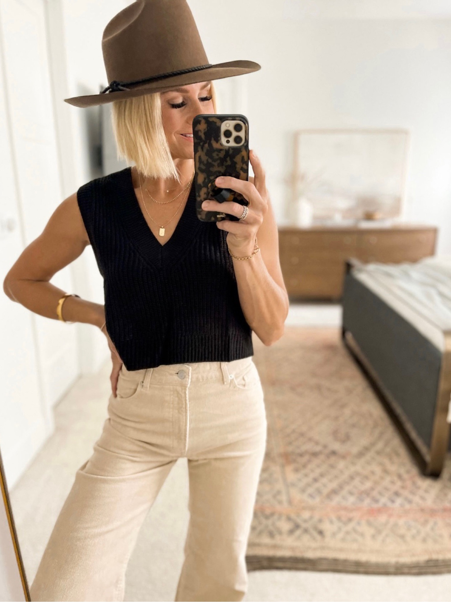 15% off ends today:sweater vest & pants! Everything under $35!
All things on trend this Fall: sweater vest, western wool hat, cord pants. (Be sure and get an email notification if your size is out of stock. I always have luck!)

Hat - OS
Vest - size medium, runs tts
Cord pants- size 6 (if between sizes go UP)

#LTKstyletip #LTKSeasonal #LTKunder50