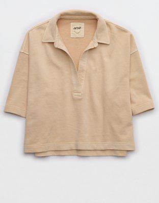 Aerie Short Sleeved Polo Sweatshirt | American Eagle Outfitters (US & CA)