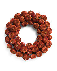 22in Velvet Pumpkin Wreath | TJ Maxx