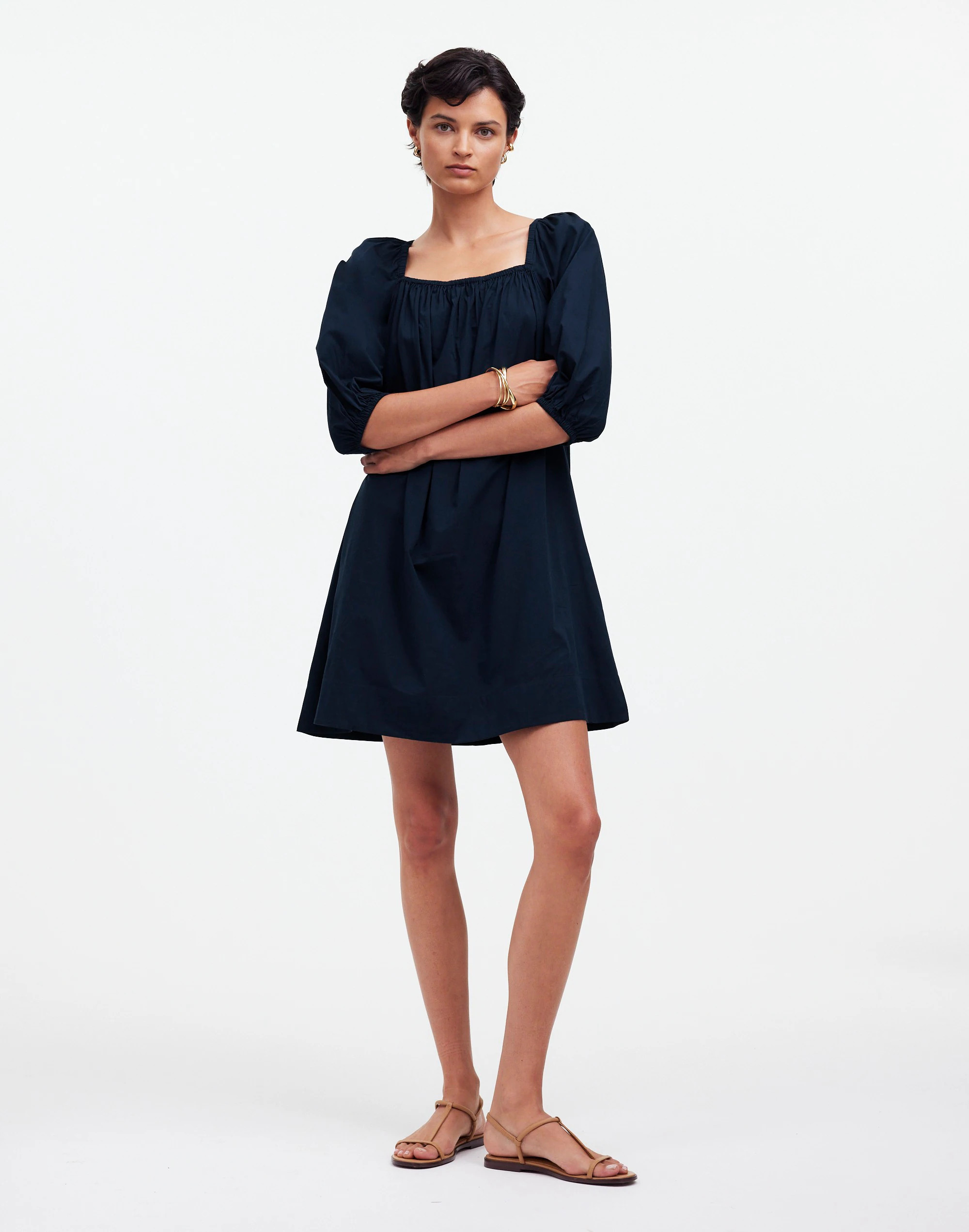 Square-Neck Puff-Sleeve Mini Dress | Madewell