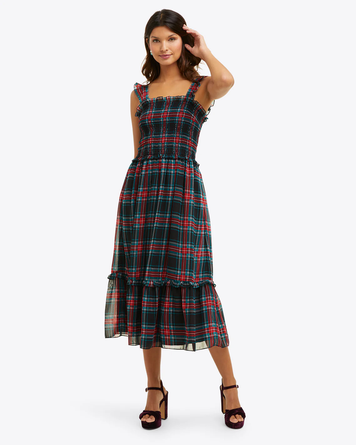Kimberly Smocked Dress in Georgia Plaid | Draper James (US)