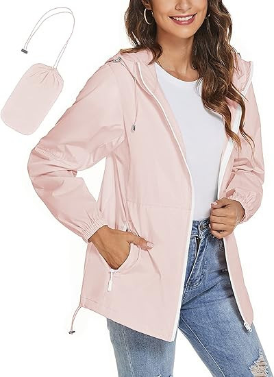 TCOT Womens Rain Jackets Waterproof Windbreaker Jackets lightweight Portable Rain Coat | Amazon (US)