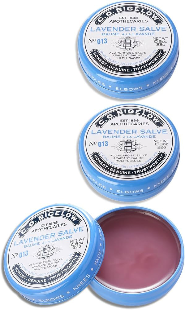 C.O. Bigelow Lavender Salve Tins, Pack of 3 Lip Balm Tins | Amazon (US)