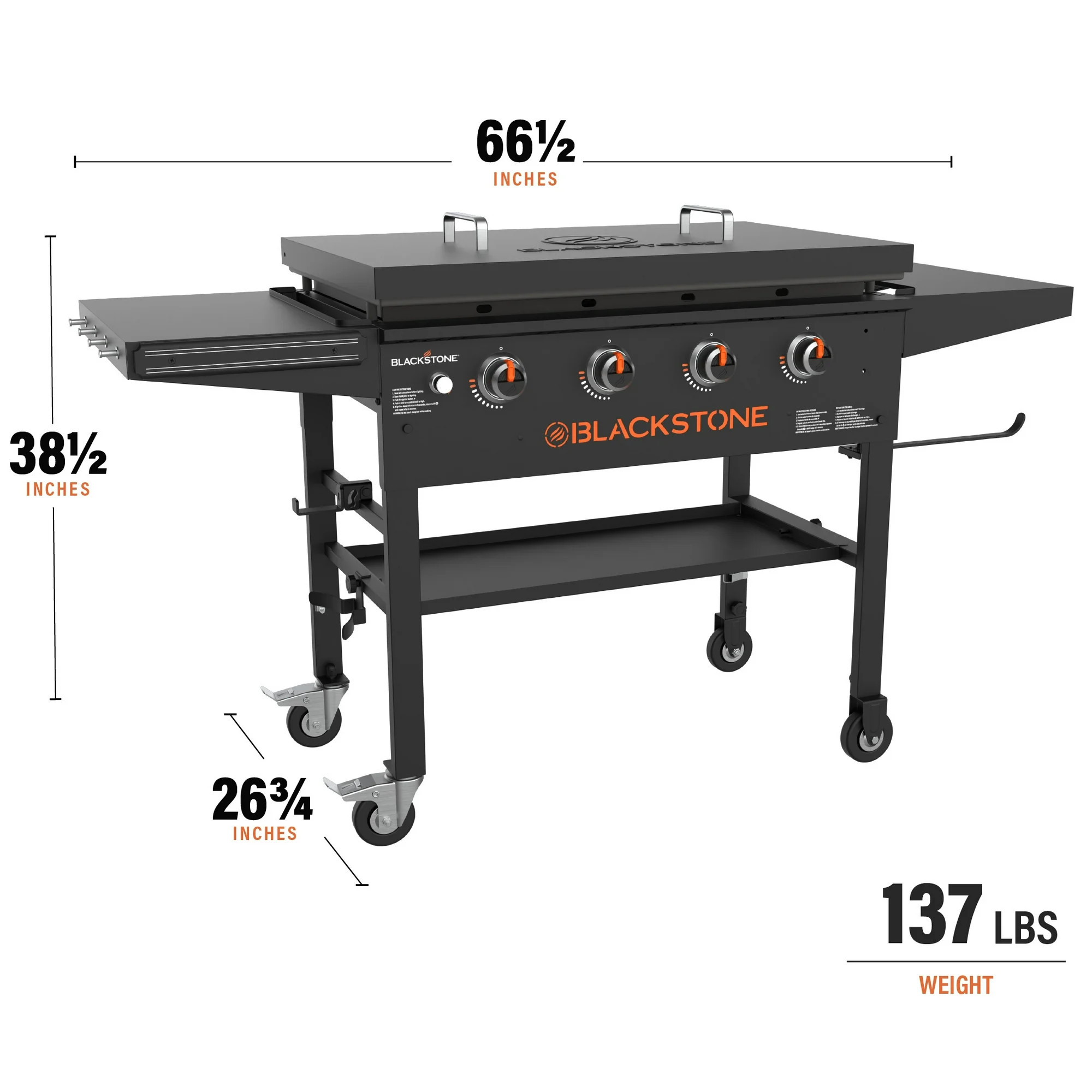 Blackstone Original Outdoor Griddle, 4-Burner 36" Flat Top Grill with Hard Cover, Black | Walmart (US)