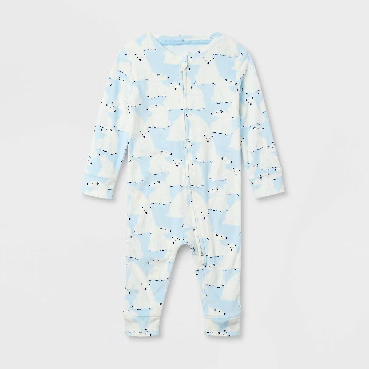 Baby Polar Bear Print Snuggly Soft Holiday Matching Family Pajama Union Suit - Wondershop™ Blue | Target