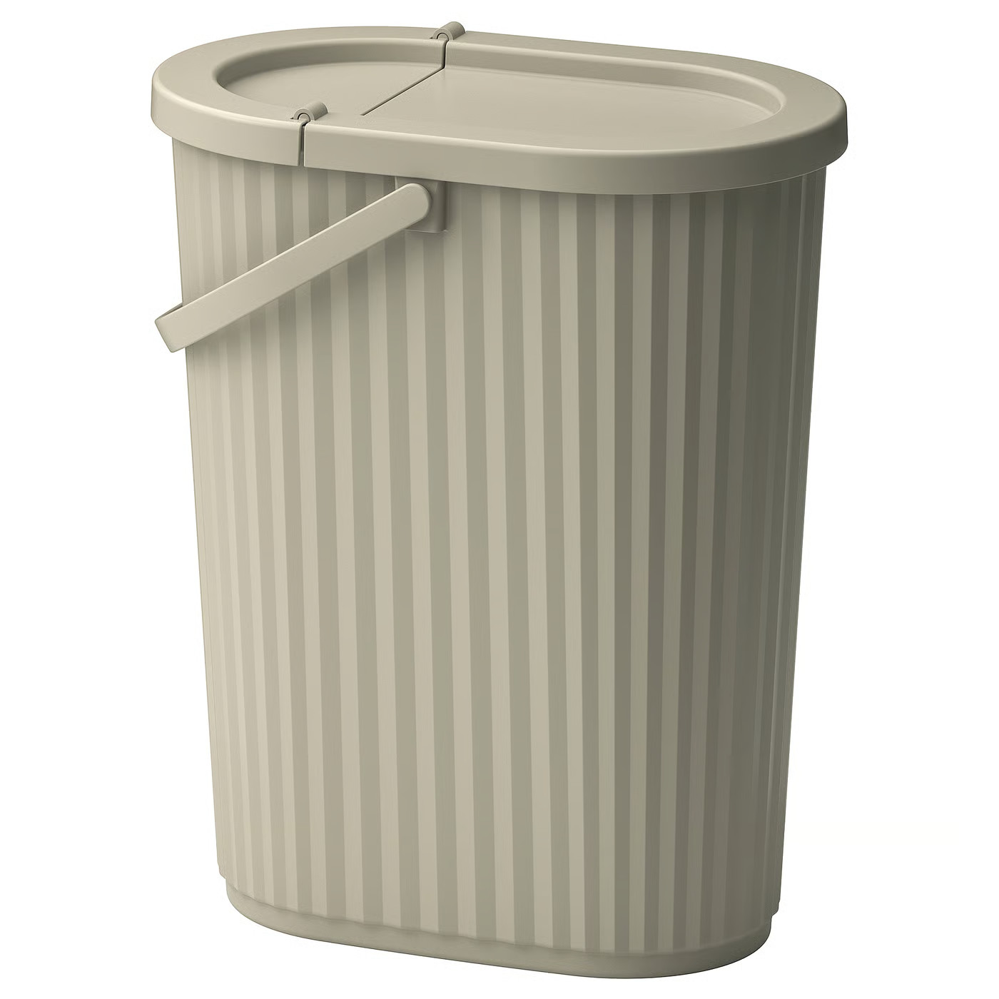 DAMMÄNG Bin with lid, gray-beige, 7 gallon | IKEA US