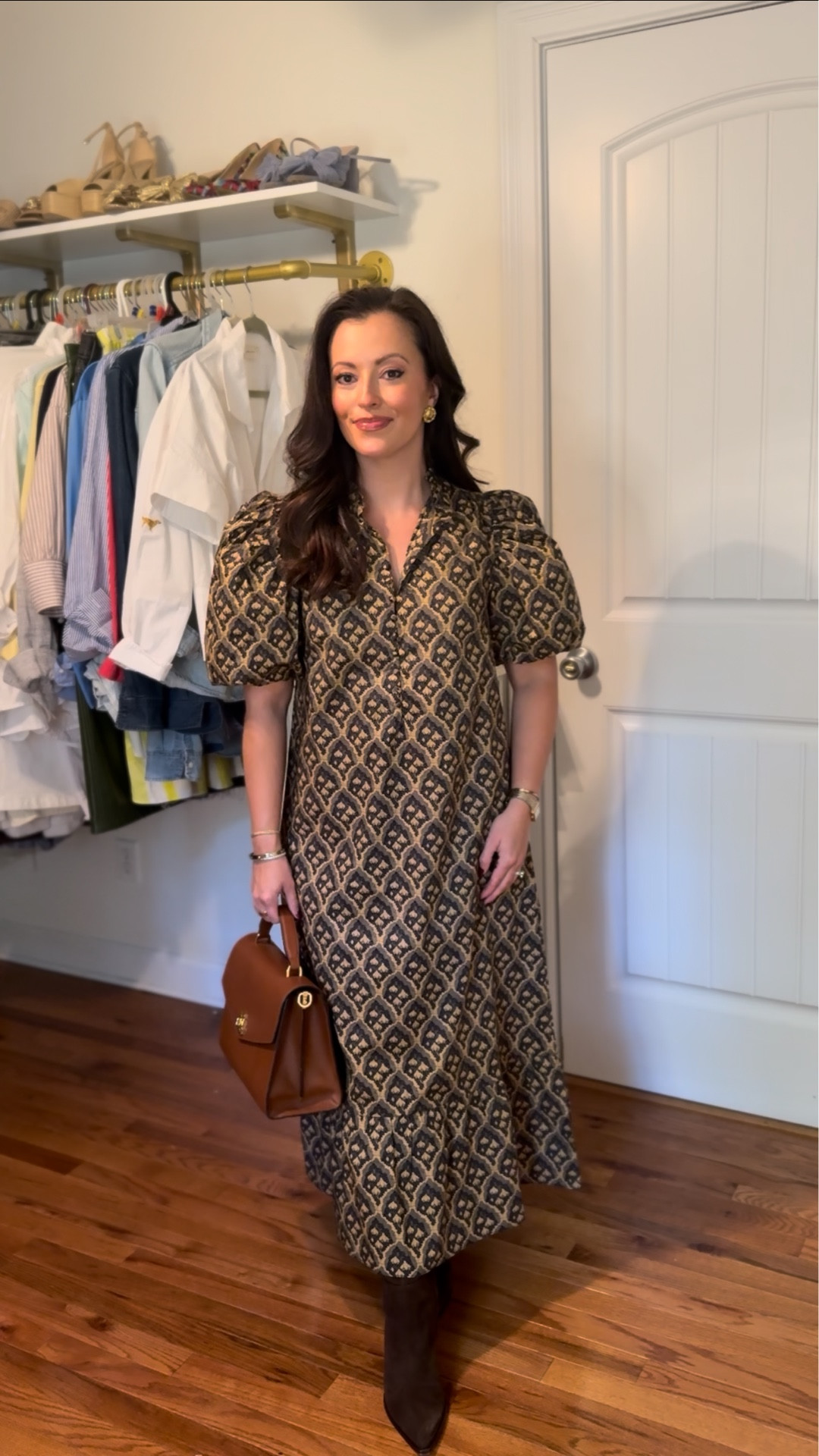 Navy and gold print fall dress
I am wearing a Small!

Fall wedding guest - fall family photo outfits - fall dress - fall boots - suede boots - tuckernuck 

#LTKStyleTip #LTKSeasonal