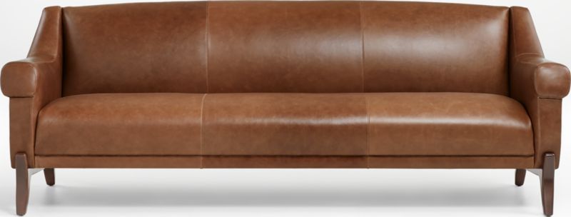 Jesper 84" Mid-Century Leather Sofa + Reviews | Crate & Barrel | Crate & Barrel