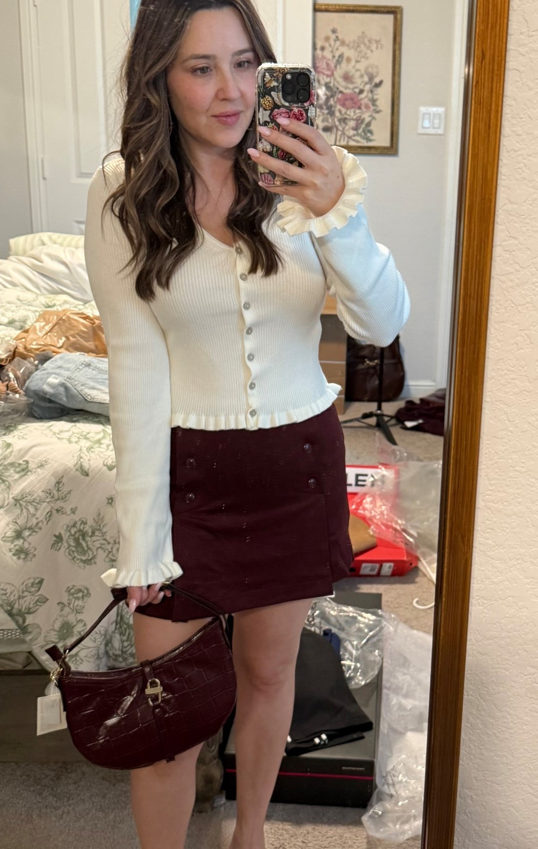 Ignore the chaos or my orders behind me! This wine color is IT!

#LTKSaleAlert #LTKItBag #LTKFindsUnder50