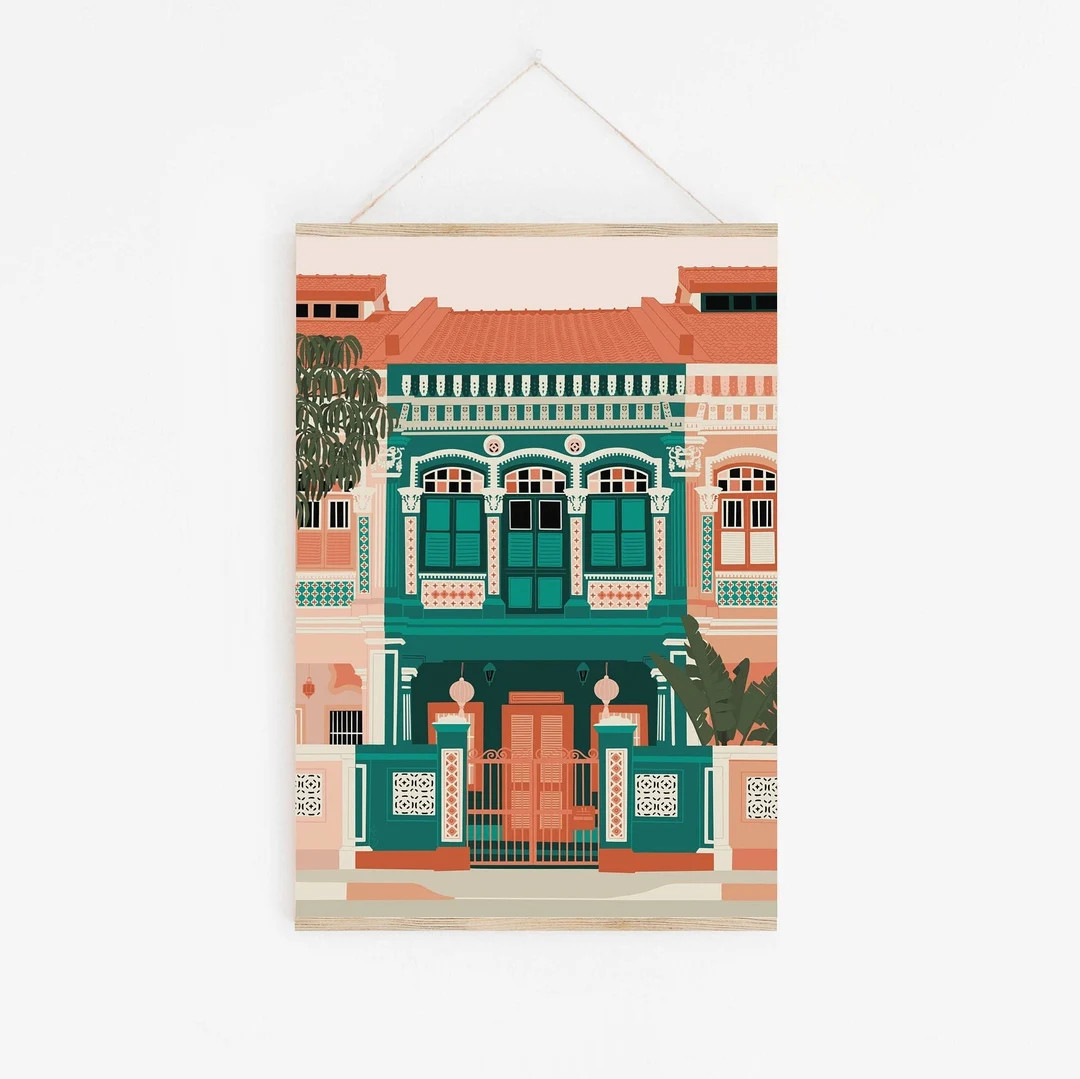 Singapore Print / Peranakan Houses Print / Asia Print / Joo - Etsy | Etsy (US)