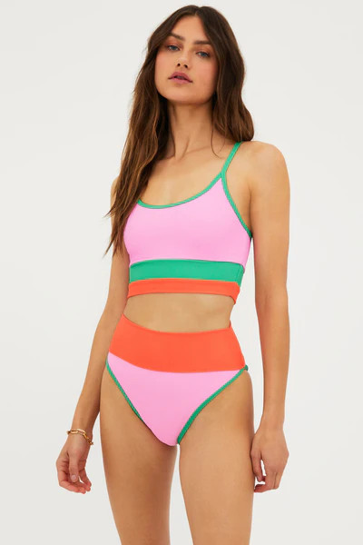 Eva Top Coral Beach Colorblock | Beach Riot