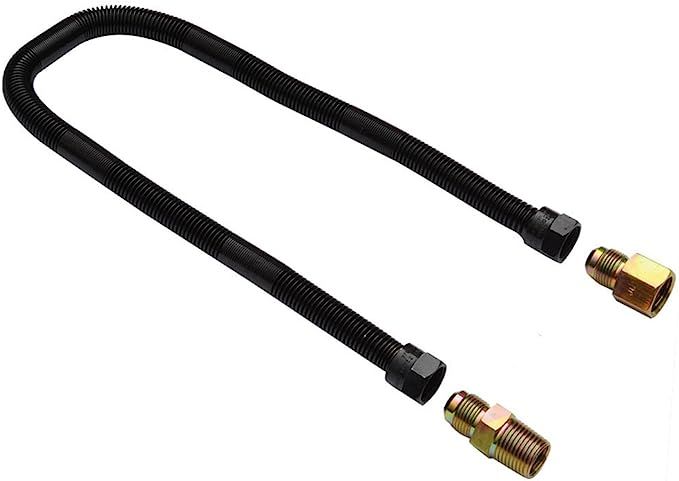 Stanbroil 1/2" OD x 3/8" ID 24" Non-Whistle Flexible Flex Gas Line Connector Kit for NG or LP Fir... | Amazon (US)