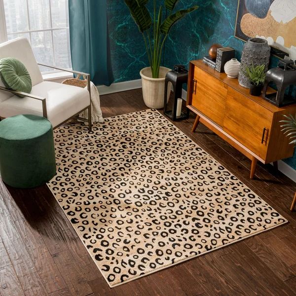 Moors Animal Print Area Rug in Black | Wayfair North America