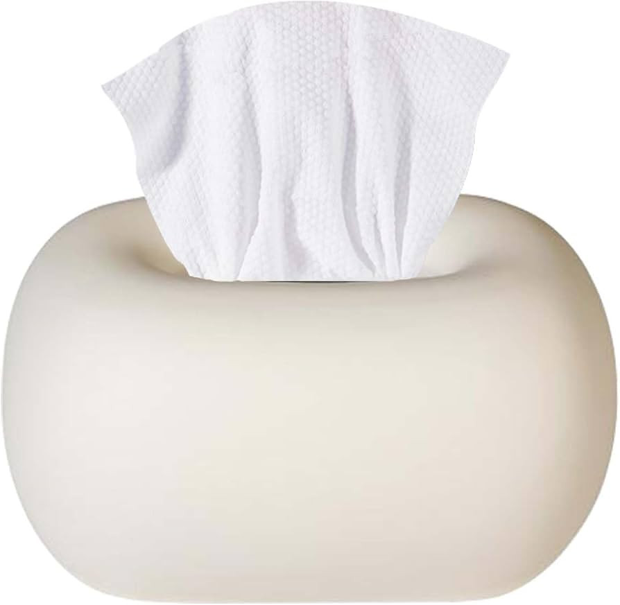 Ceramic Cosmetic Tissue Box - White Decorative Dispenser for Living Room, Hallway, Bathroom | Amazon (UK)