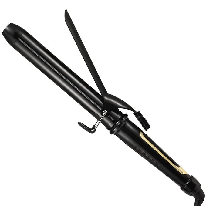 Lanvier 1.25 Inch Clipped Curling Iron with Extra Long Tourmaline Ceramic Barrel, Professional 1 ... | Amazon (US)