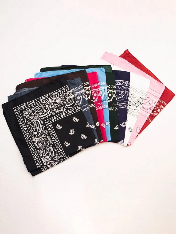 10pcs Men Paisley Bandana, Men Scarf For Outdoor Sports Headwrap, Headscarf For Men, Hip Hop Dance Bandana, Large Handkerchief 52*52cm Boho | SHEIN