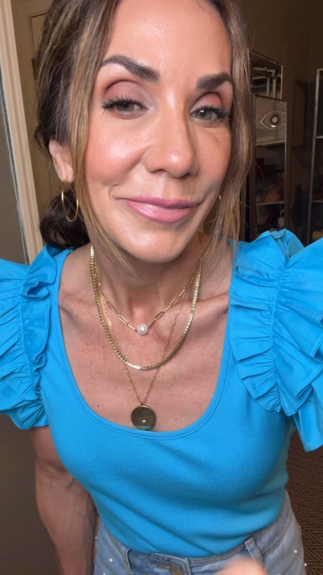 Date Night outfit 
Size small in top 
Size 0 in jeans
Lip color Midtown 
Edge to Edge liner 

#LTKSummerEdit #LTKOver40 #LTKPetite