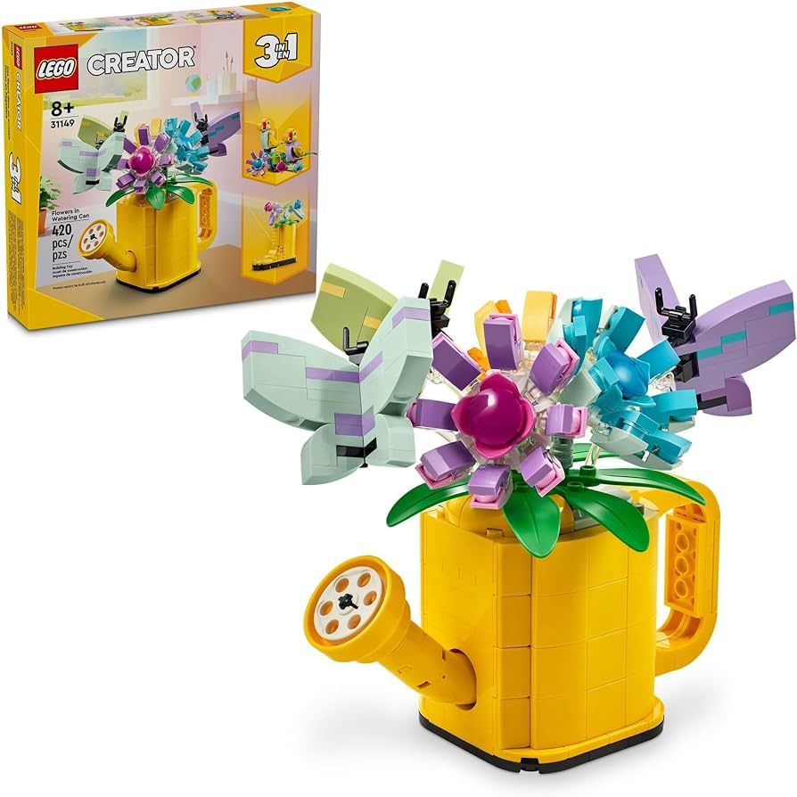 Amazon.com: LEGO Creator 3 in 1 Flowers in Watering Can Building Toy, Transforms into Rain Boot o... | Amazon (US)