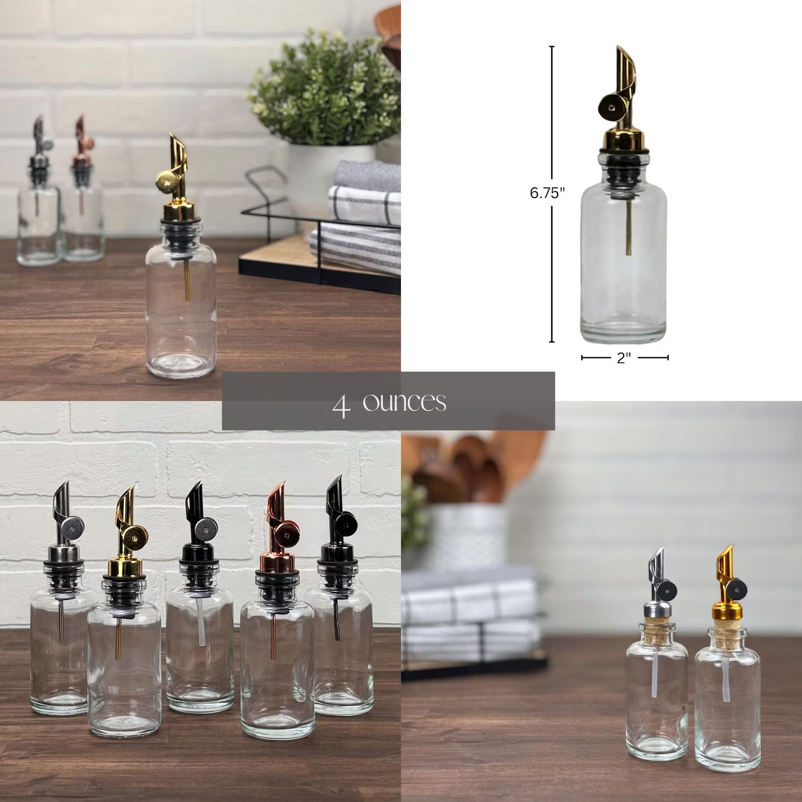 Apothecary Glass Bottles With Weighted Pour Spouts | Variety of Options | Perfect for Oils and Vi... | Etsy (US)