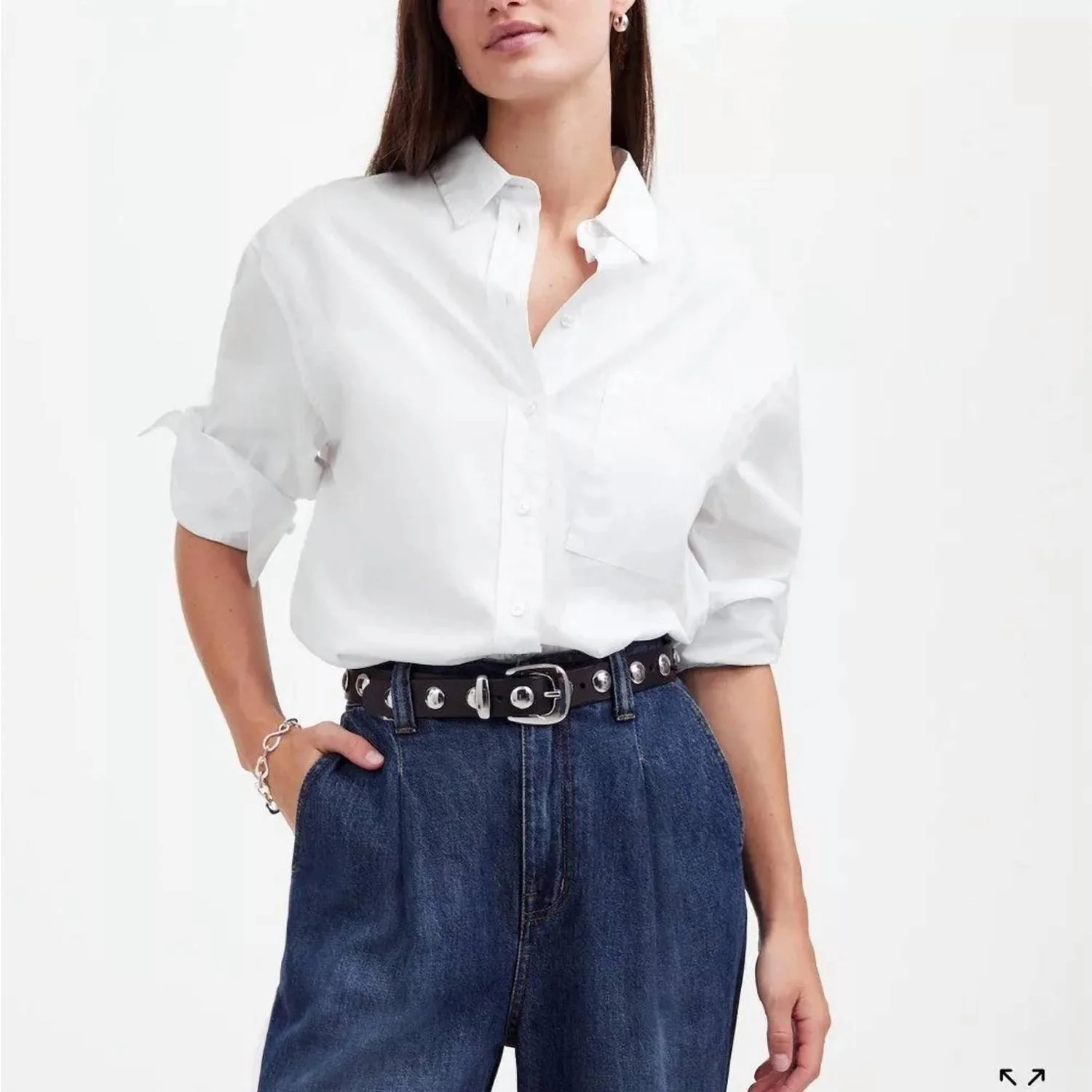 Relaxed Button-Up Shirt In White | Shop Simon