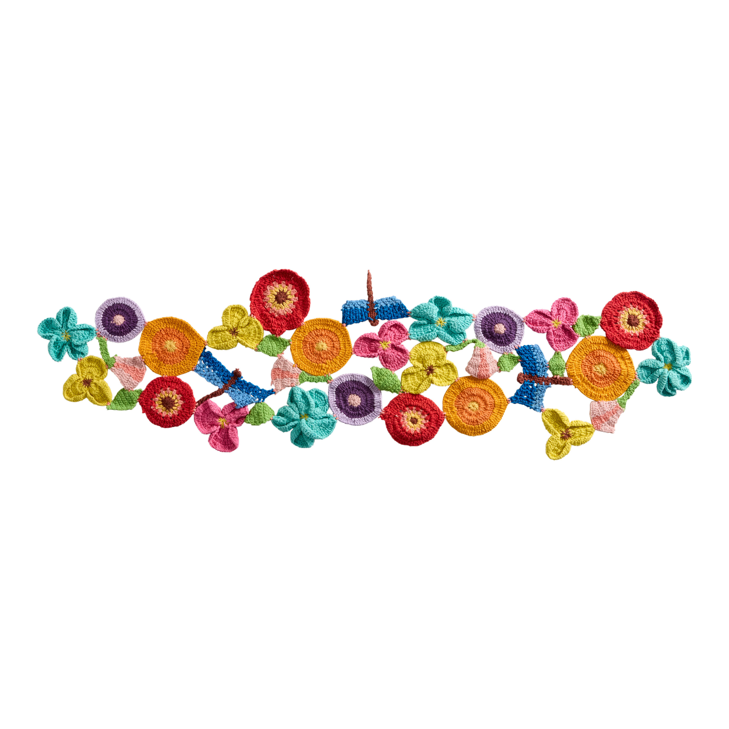 Multicolor Crochet Floral Dragonfly Table Runner | World Market