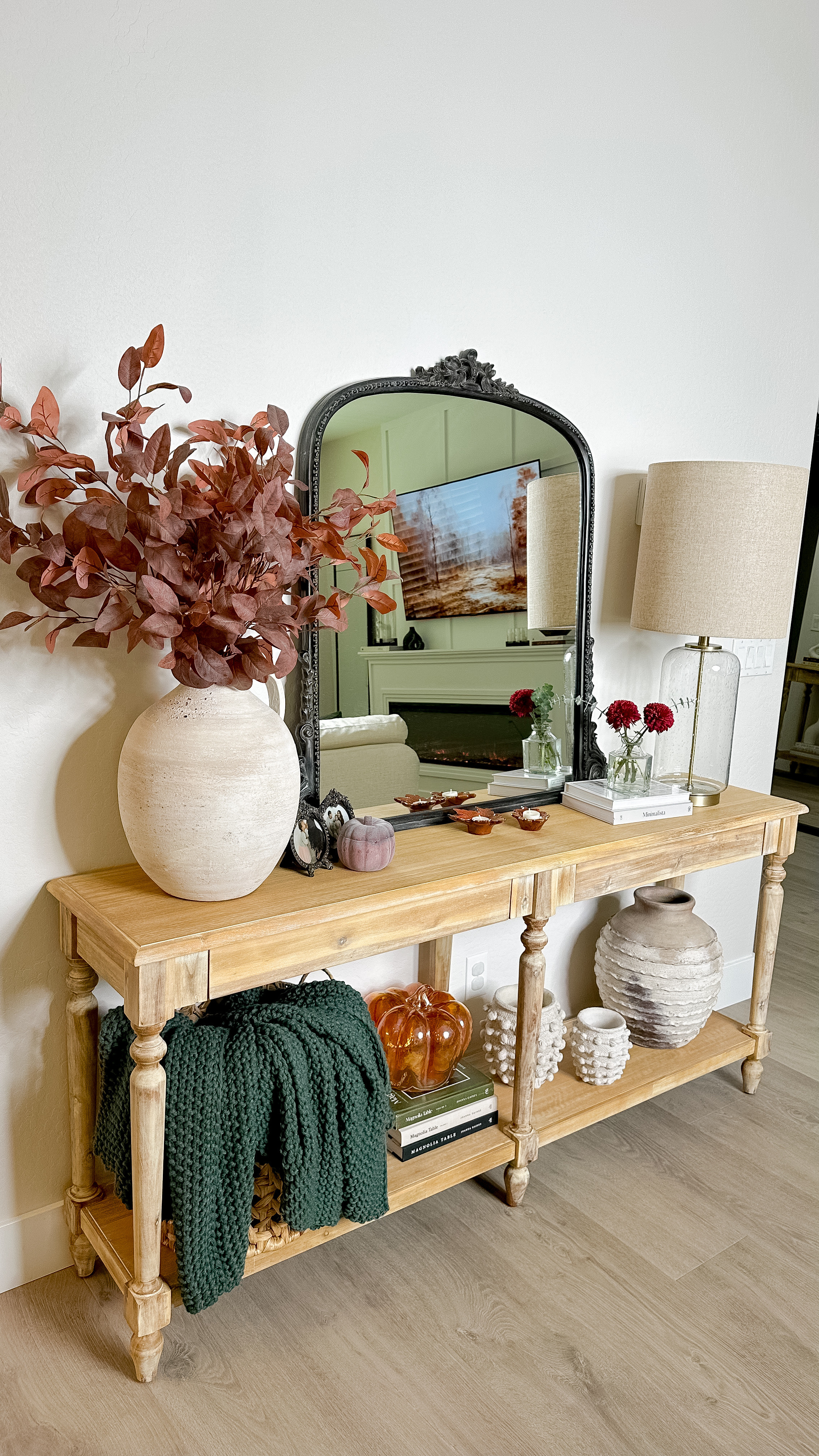 Gave our large console table a fall makeover! 🍁🍂 Loved layering in warm textures and seasonal pieces — and just spotted that this table is on sale now! Perfect time to add a little extra charm to your space. 

.
.
.

.

#falldecor #homeinspo #cozyhome 
.
.


Home Sweet Home | Fall Styling | DIY Home Decor | DIY Home Hacks | Girly | DIY Crafts | Home Crafts | Fall Inspo | Easy DIY | DIY Tutorial | Home Decor Ideas | Autumn Decor | Fall Decor | New Home | Homeowner Era | Mom Life | Motherhood Unplugged | Real Motherhood | Fall Aesthetic | Console Table | Everett Console Table | Console Table Decor | Console Table Styling | Fall Console Table | Fall Console | Fall Console Refresh | LTK Home |

#LTKSeasonal #LTKStyleTip #LTKHome