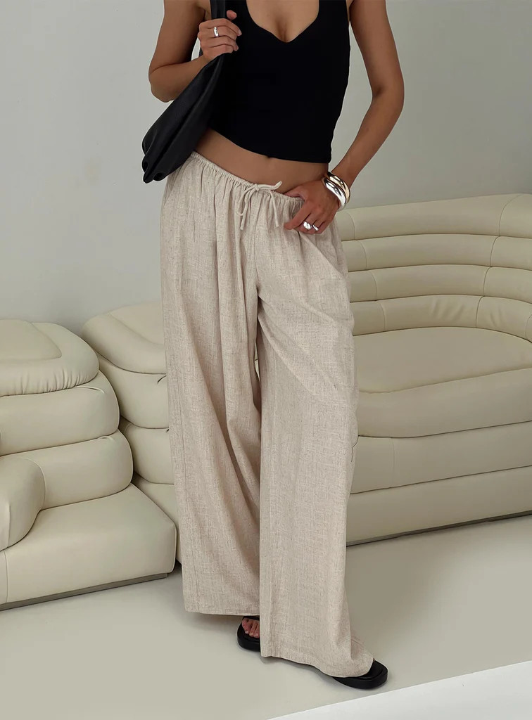 Beach Comber Linen Pant Beige | Princess Polly US