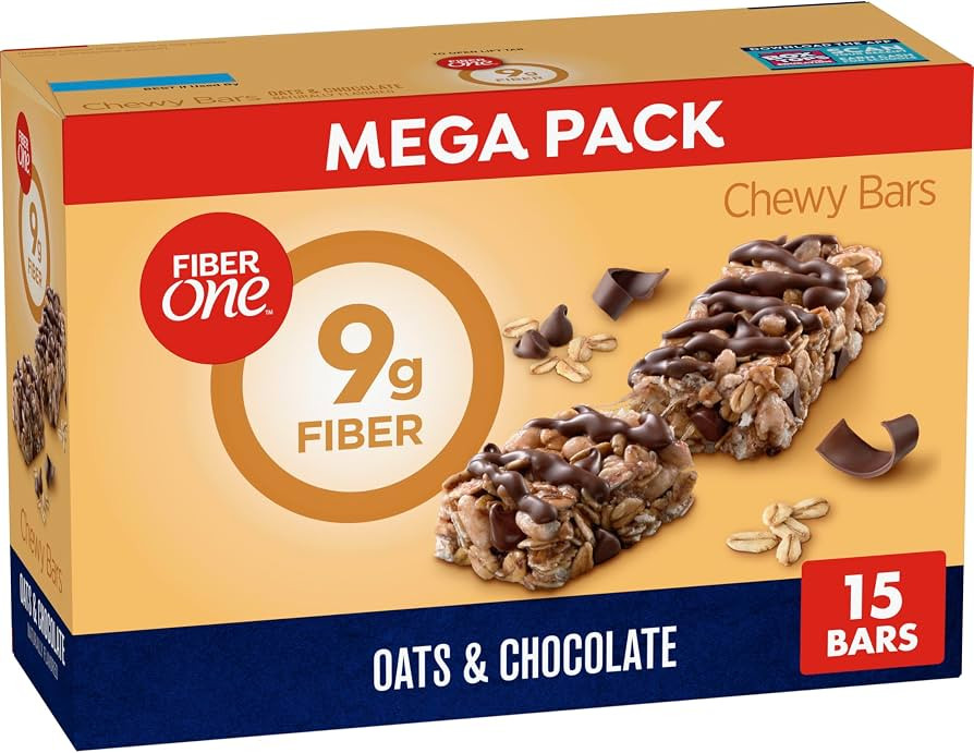Fiber One Oats & Chocolate Chewy Bars, Fiber Snacks, 15 ct, 21.2 oz | Amazon (US)