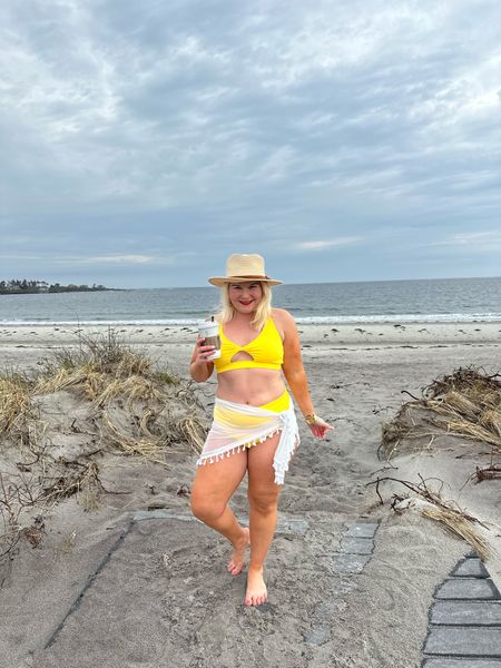 Weekends call for some beach time. I love this yellow bikini. Fit is true to size. 

#LTKSeasonal #LTKSwim #LTKMidsize