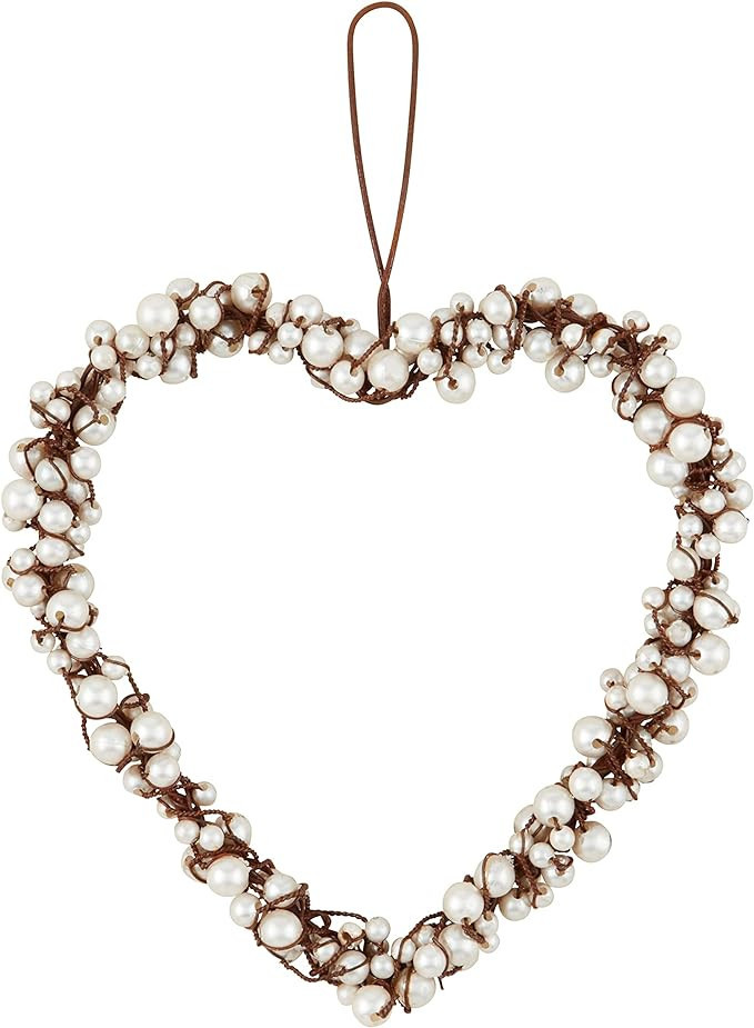 Mud Pie Beaded Heart Sitters, White | Amazon (US)