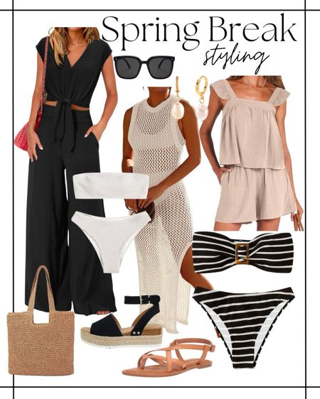 Spring break styling! 
Vacation outfit inspo, Amazon swimsuits, swimsuit coverups 

#LTKtravel #LTKstyletip #LTKfindsunder50