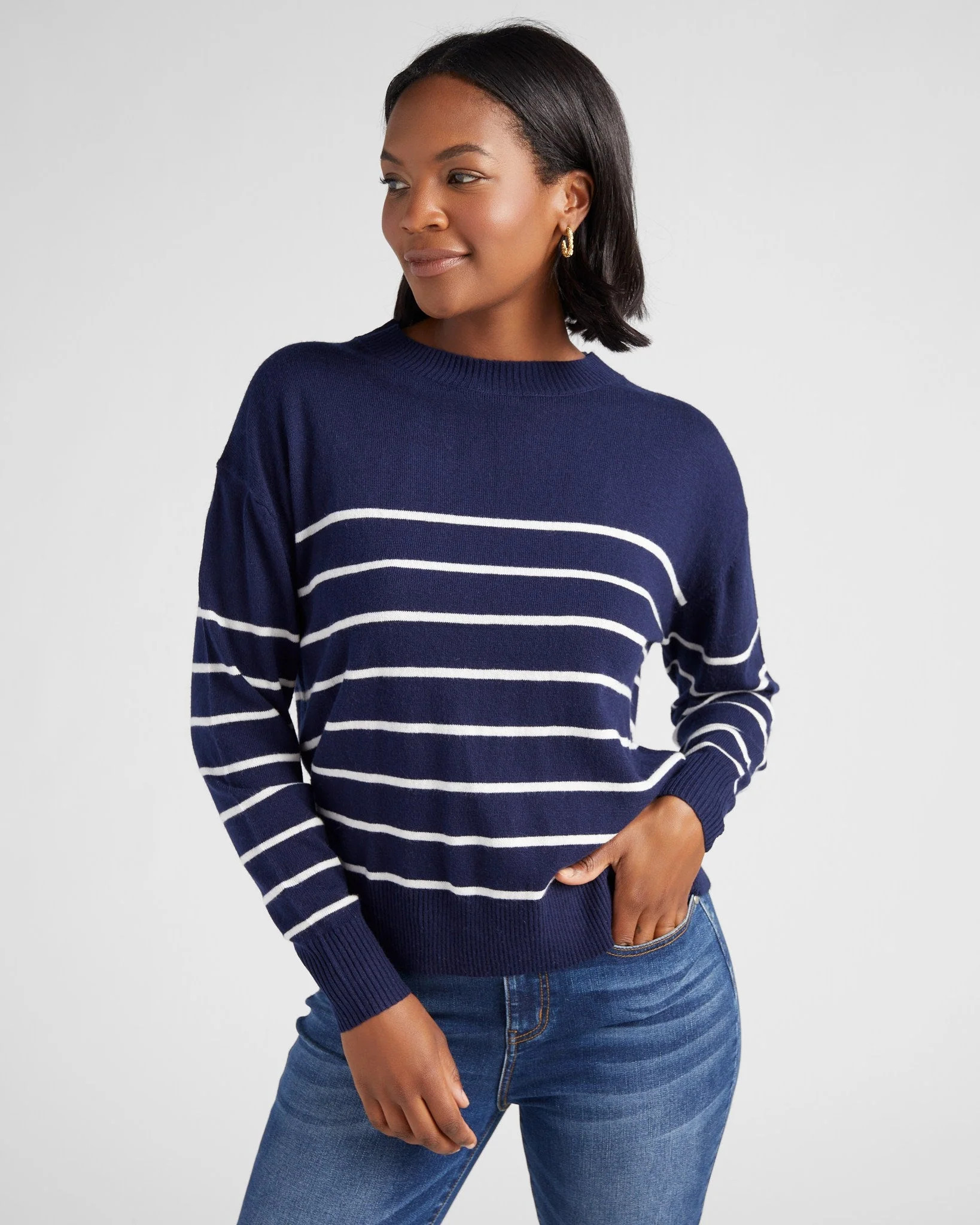 Stripe Crewneck Sweater | Seventy Eight and Sunny