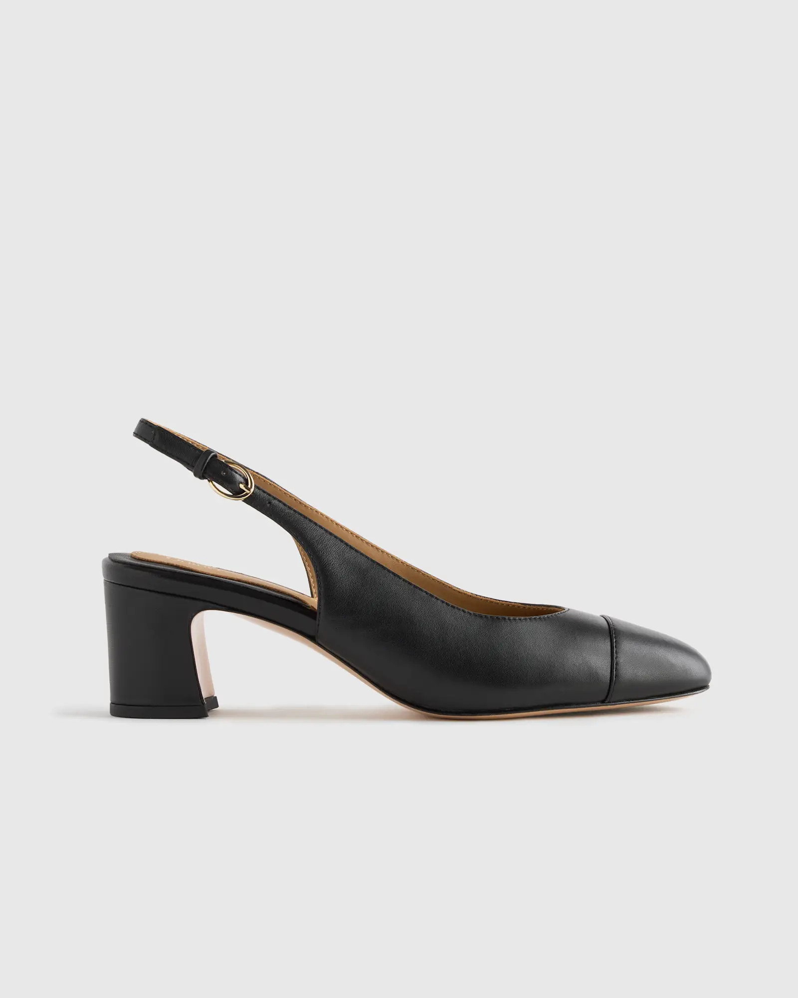 Italian Leather 65mm Cap Toe Slingback | Quince