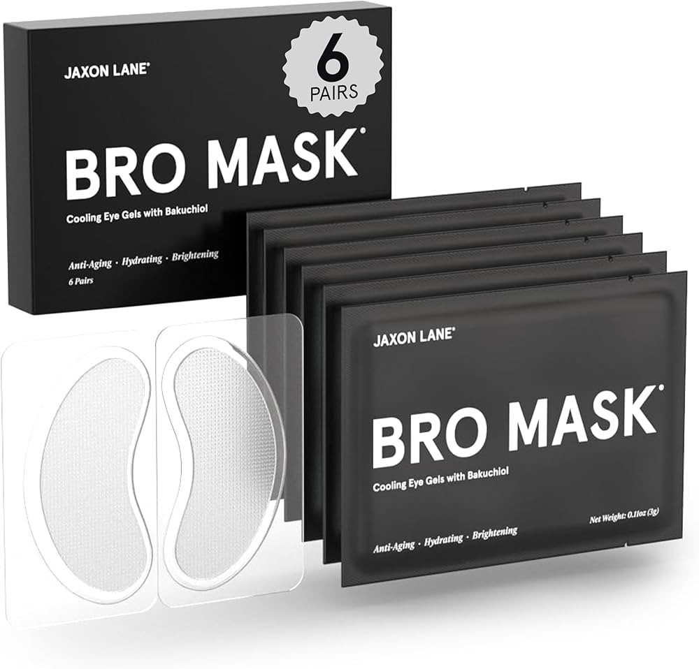 BRO MASK Under Eye Patches for Men Skin Care | Cooling Eye Masks for Dark Circles and Puffiness, ... | Amazon (US)