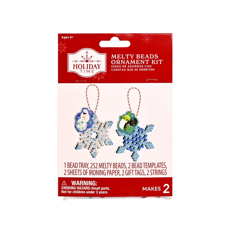 Holiday Time Melty Beads Ornament Kit, Makes 2 - Walmart.com | Walmart (US)