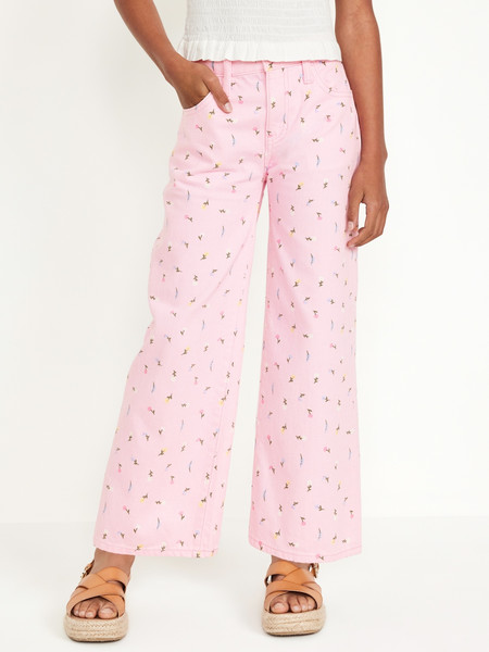 Printed High-Waisted Baggy Wide-Leg Jeans for Girls | Old Navy (US)