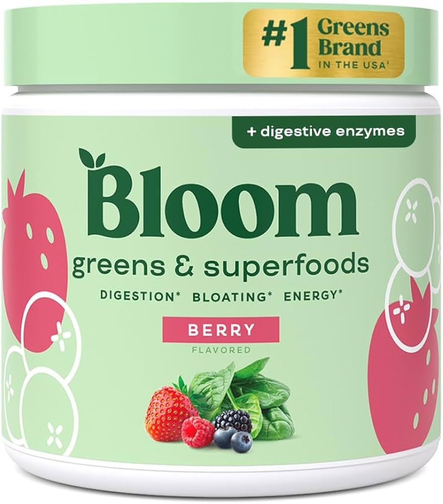 Bloom Nutrition Superfood Greens Powder, Digestive Enzymes with Probiotics and Prebiotics, Gut He... | Amazon (US)