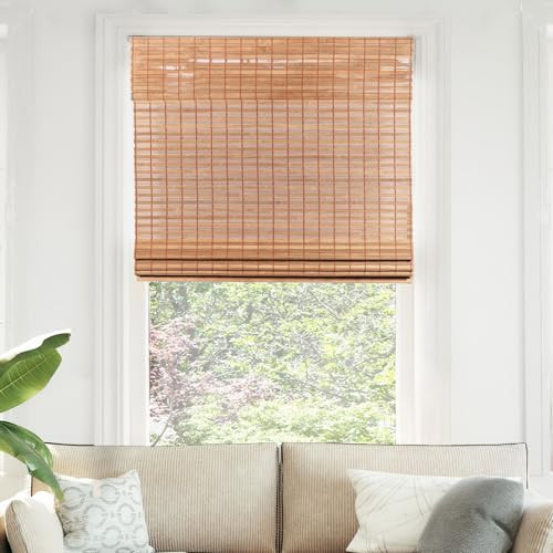 CHICOLOGY Bamboo Roman Shades - Customer Favorite Eco-Friendly Light Filtering Blinds for Windows, Premium Quality, Ideal for Home & Patio, Squirrel Brown, 23"W X 64"H | Amazon (US)