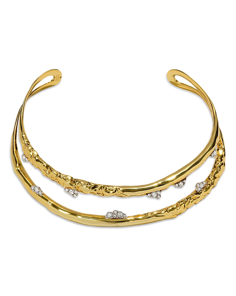 Alexis Bittar Crystal Thorned Structured Open Collar Necklace in 14K Gold Plated, 4.75 | Bloomingdale's (US)