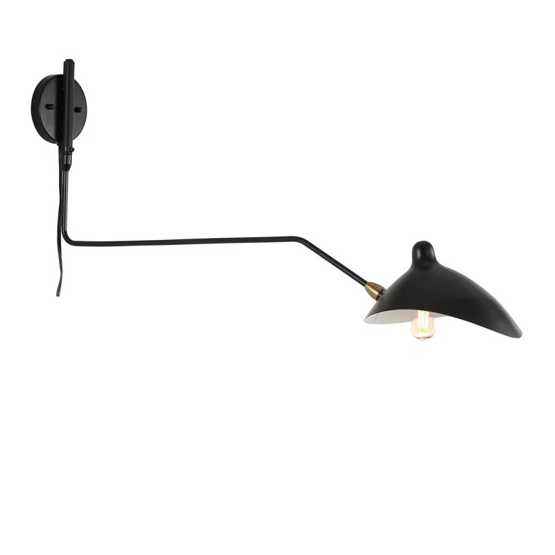Varun Single Light Iron Dimmable Plug-in Swing Arm Sconce | AllModern