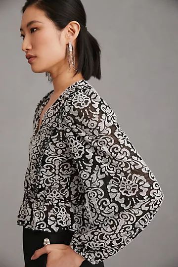 By Anthropologie Jacquard Peasant Blouse | Anthropologie (US)